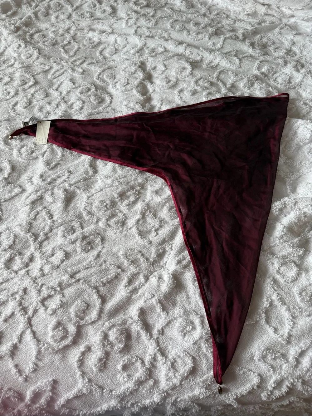 Carlisle Vintage 100% Silk Burgundy Scarf NWT